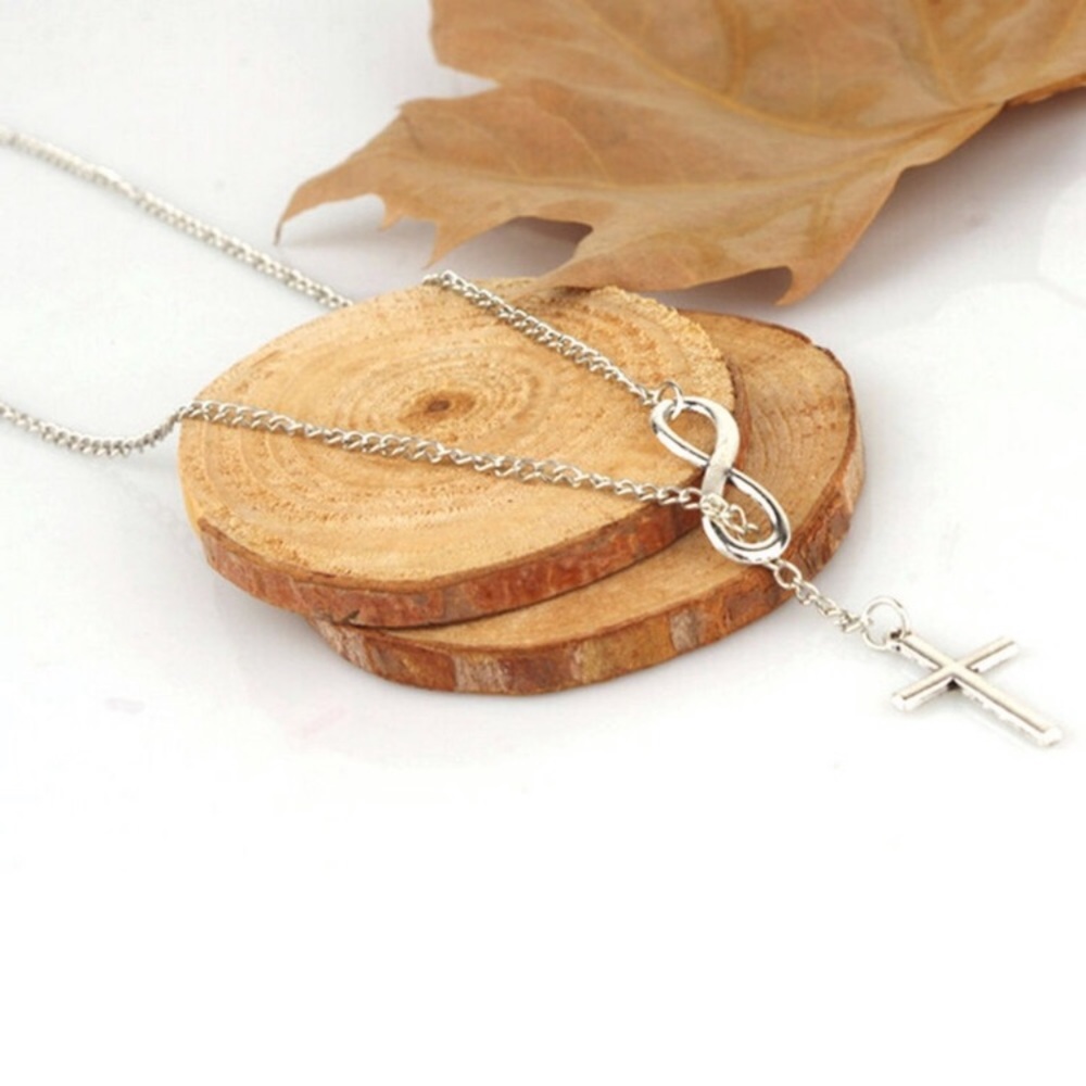 Have Faith Silver Infinity Lariat Necklace ❤️ - Picture 2 of 8